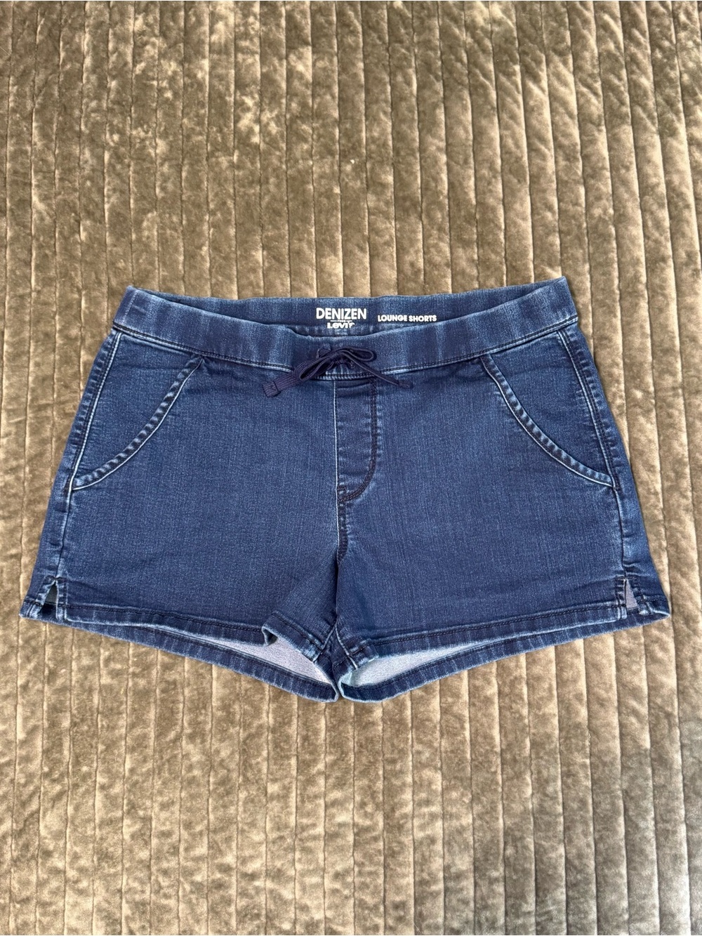 Levi's Denizen Navy Wash Stretch Denim Drawstring Lounge Shorts - Picture 8 of 8